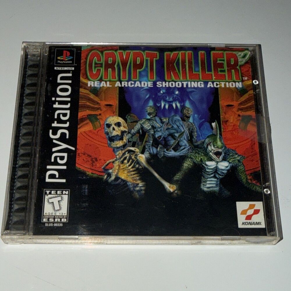 Crypt Killer (Sony PlayStation 1, 1997) Complete CIB PS1 Konami Light Gun